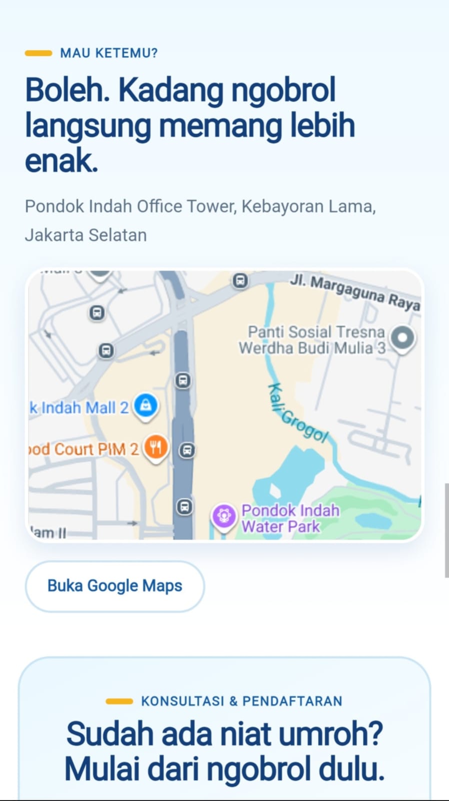 Contoh tampilan website Mitra Umrohku 3